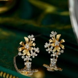14k Gold 0.56 Ct Natural H Diamond Earrings