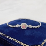 14k Gold 0.57 Ctw Natural Pink Diamond & Diamond Bracelet
