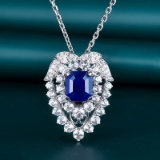 14k Gold 2.40 Ctw Natural Sapphire & Diamond Brooch/pendant