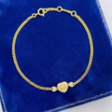 14k Gold 0.27 Ctw Natural Yellow Diamond & Diamond Bracelet
