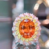 14k Gold 5.52 Ctw Natural Partschinite & Diamond Ring/pendant