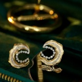14k Gold 0.48 Ct Natural H Diamond Earrings