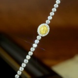 14k Gold 2.13 Ctw Natural Yellow Diamond & Diamond Bracelet