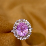 14k Gold 6.43 Ctw Natural Sapphire & Diamond Ring
