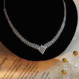 14k Gold 5.48 Ct Natural H Diamond Necklace