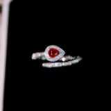 14k Gold 0.50 Ctw Vivid Red Natural Ruby & Diamond Ring