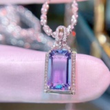 14k Gold 1.73 Ct Natural Tanzanite & Diamond Pendant