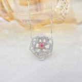 14k Gold 0.44 Ctw Natural Pink Diamond & Diamond Necklace