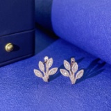 14k Gold 0.42 Ctw Natural H Diamond Earrings