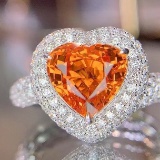 14k Gold 4.52 Ctw Natural Partschinite & Diamond Ring