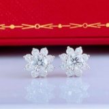 14k Gold 1.06 Ctw Natural H Diamond Earrings