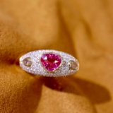 14k Gold 2.63 Ctw Natural Sapphire & Diamond Ring