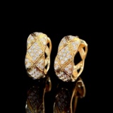 14k Gold 0.3 Ct Natural H Diamond Earrings