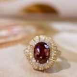 14k Gold 4.55 Ctw Natural Sapphire & Diamond Ring