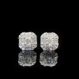 14k Gold 1.18 Ctw Natural D Diamond Earrings