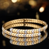 14k Gold 0.98 Ct Natural H Diamond Bangle