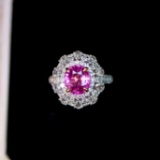 14k Gold 2.98 Ctw Natural Sapphire & Diamond Ring