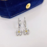 14k Gold 0.74 Ctw Natural H Diamond Earrings
