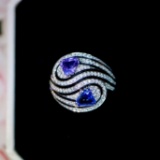 14k Gold 2.91 Ctw Natural Sapphire & Diamond Ring