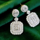 14k Gold 1.6 Ct Natural H Diamond Earrings