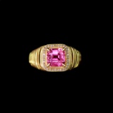 14k Gold 1.60 Ctw Natural Tourmaline & Diamond Ring