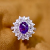 14k Gold 3.16 Ctw Natural Sapphire & Diamond Ring