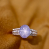 14k Gold 2.65 Ctw Natural Star Sapphire & Diamond Ring