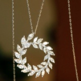 14k Gold 1.5 Ct Natural H Diamond Pendant