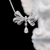 14k Gold 0.79 Ctw Natural F Diamond Necklace