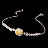 14k Gold 0.6 Ctw Natural Yellow Diamond & Diamond Bracelet