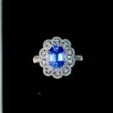 14k Gold 2.25 Ctw Natural Sapphire & Diamond Ring