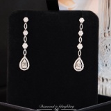 14k Gold 1.3 Ct Natural H Diamond Earrings