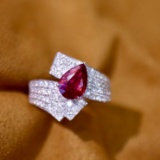 14k Gold 2.34 Ctw Natural Ruby & Diamond Ring