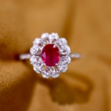 14k Gold 1.53 Ctw Natural Ruby & Diamond Ring