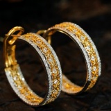 14k Gold 1.2 Ct Natural H Diamond Earrings