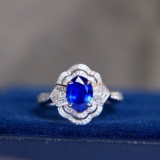 14k Gold 1.97 Ctw Natural Sapphire & Diamond Ring/pendant