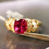 14k Gold 1.65 Ctw Natural Ruby & Diamond Ring