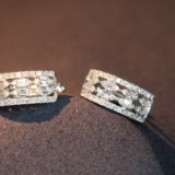14k Gold 0.9 Ct Natural H Diamond Earrings