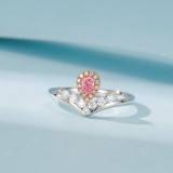14k Gold 0.35 Ctw Natural Pink Diamond & Diamond Ring