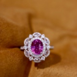 14k Gold 2.99 Ctw Natural Sapphire & Diamond Ring
