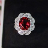 14k Gold 7.25 Ctw Natural Tourmaline & Diamond Ring