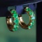 14k Gold 1.93 Ct Vivid Green Natural Emerald Earrings