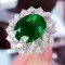 14k Gold 7.42 Ctw Vivid Green Natural Emerald & Diamond Ring/pendant