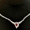 14k Gold 1.86 Ctw Natural Ruby & Diamond Necklace
