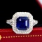 14k Gold 3.16 Ctw Natural Sapphire & Diamond Ring