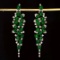 14k Gold 9.65 Ct Vivid Green Natural Emerald & Diamond Earrings