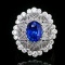 14k Gold 6.08 Ctw Natural Sapphire & Diamond Ring