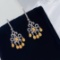 14k Gold 1.94 Ctw Natural Yellow Diamond & Diamond Earrings