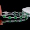 14k Gold 5.35 Ctw Vivid Green Natural Emerald & Diamond Bracelet