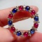 14k Gold 5.03 Ctw Vivid Blue Natural Sapphire & Ruby Brooch